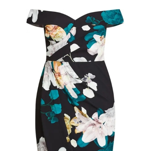 City Chic Off Shoulder Floral Dress - Picture 10 of 13